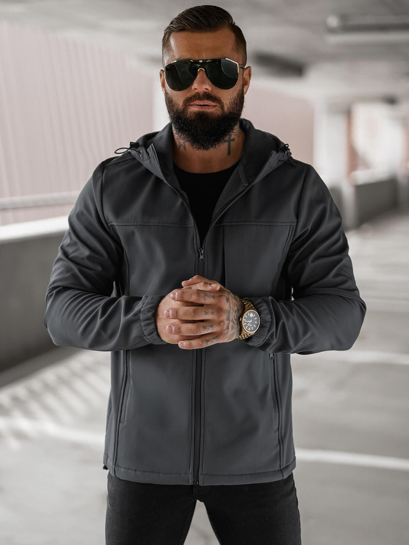 Ανδρικό μπουφάν softshell γραφίτη OZONEE JS/27B6523/5Z