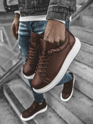 Ανδρικά Sneakers καφέ-λευκό OZONEE CH/257