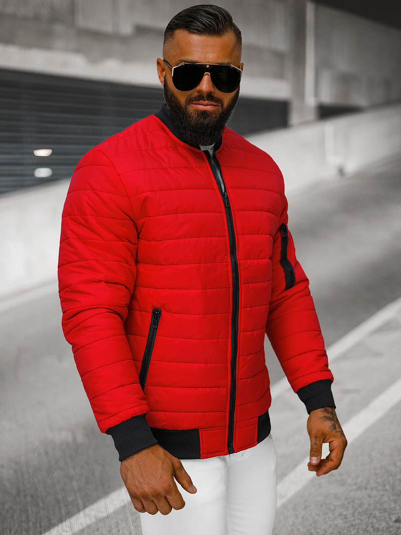 Ανδρικό Μπουφάν Bomber Κόκκινο OZONEE JS/MY02Z