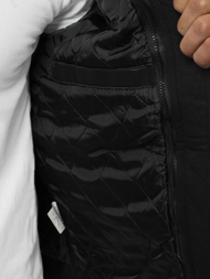 Ανδρικό δερμάτινο μπουφάν μαύρο OZONEE JB/JP1171Z