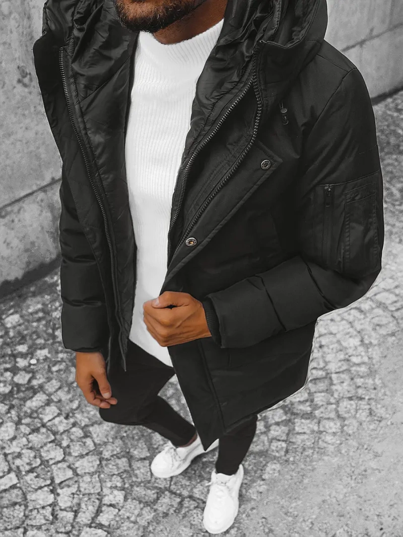 Ανδρικό χειμερινό μπουφάν mαύρος OZONEE JS/M790/392