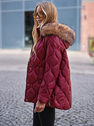 Γυναικείο μπουφάν μπορντό OZONEE JS/5M3226/1