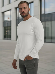 Ανδρικό μπλουζάκι με μακριά μανίκια λευκό OZONEE JS/DB71/2