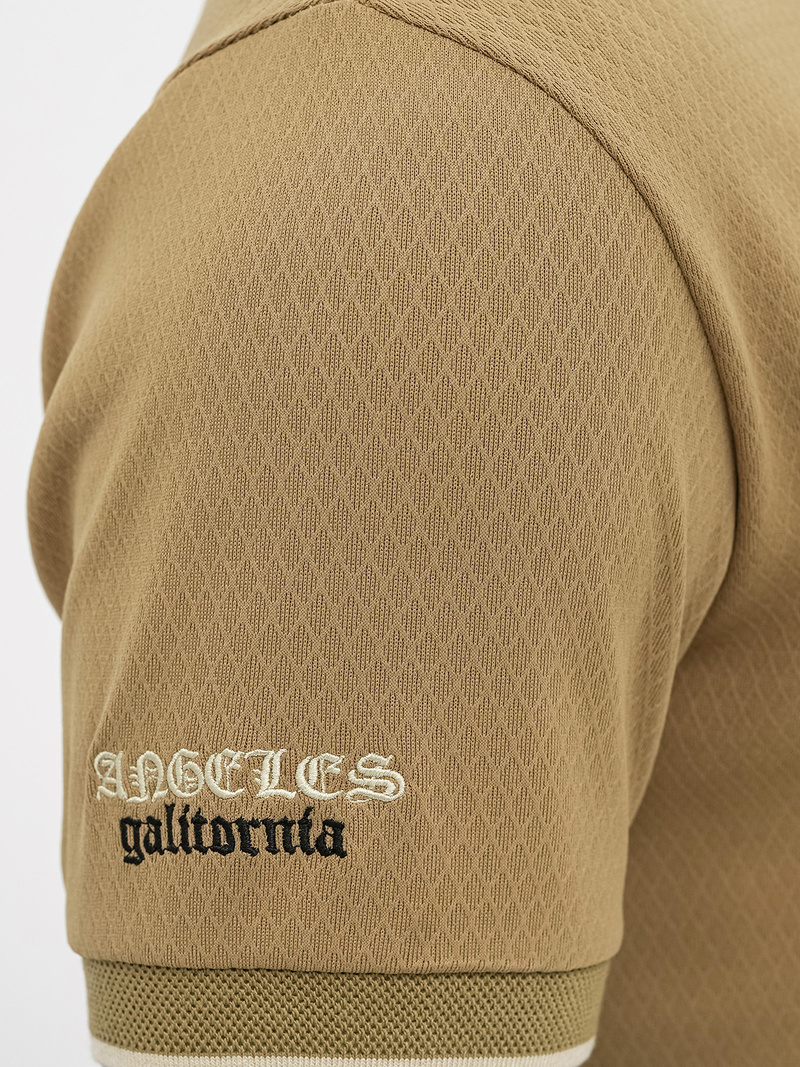 Ανδρική μπλούζα polo Σκούρο μπεζ OZONEE O/YN2/575