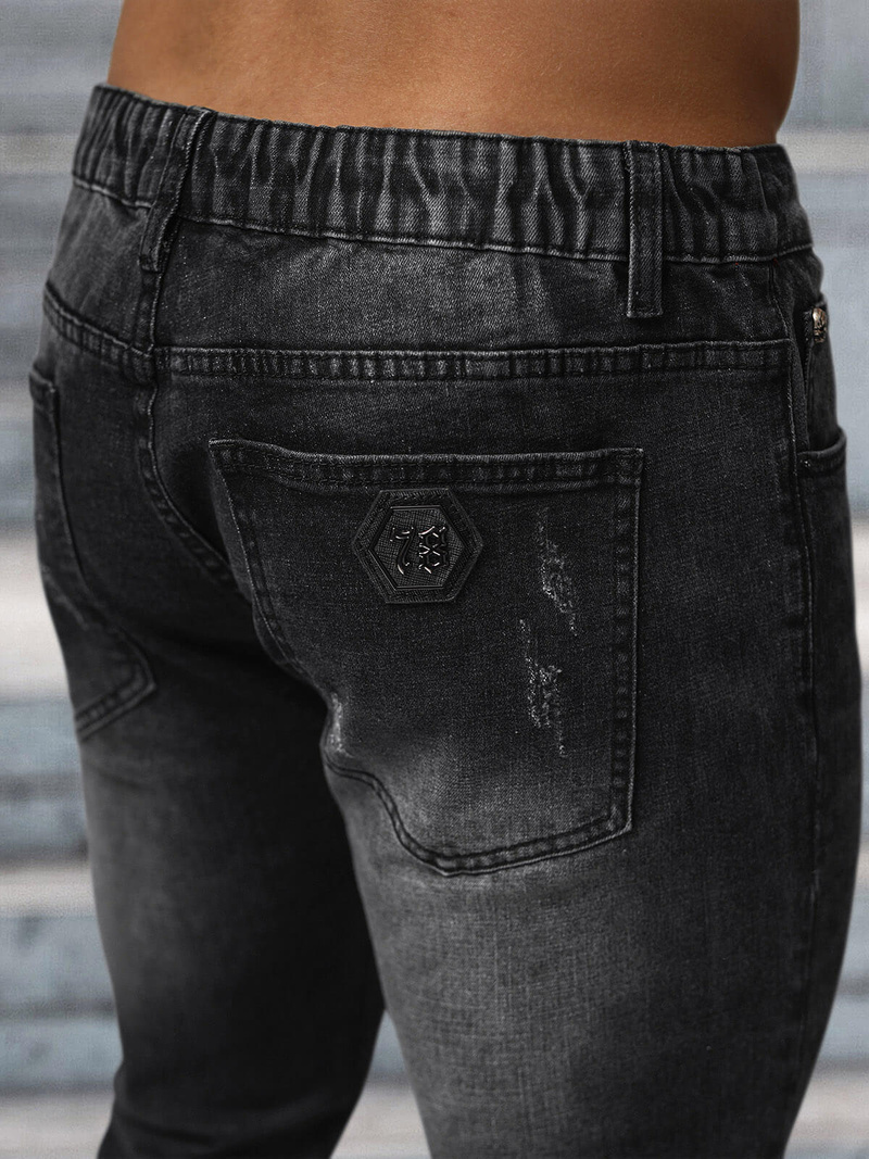 Ανδρικό τζιν παντελόνι mαύρος OZONEE NB/MP0063/1N