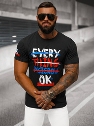 Ανδρικό μπλουζάκι μαύρο OZONEE O/8T1266/3