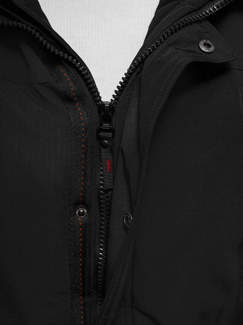 Ανδρικό χειμερινό μπουφάν mαύρος OZONEE JS/5M718/392