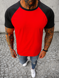 Ανδρικό μπλουζάκι kόκκινο και μαύρο OZONEE JS/8T82/8