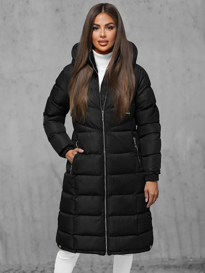 Γυναικείο μπουφάν μαύρο OZONEE JS/M736/392