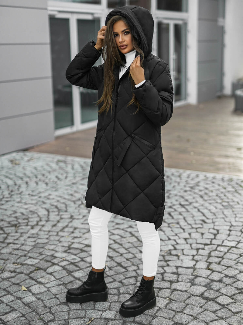 Γυναικείο μπουφάν μαύρο OZONEE JS/5M3168/392Z