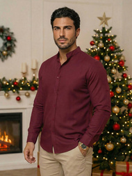Ανδρικό πουκάμισο μπορντό OZONEE O/V57Z