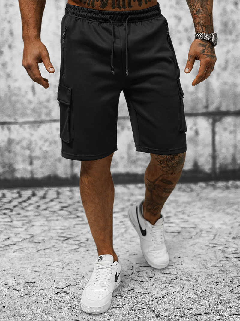 Ανδρικό σόρτς φόρμας μαύρο OZONEE JS/8K278