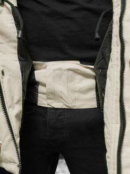 Ανδρικό χειμερινό μπουφάν μπεζ OZONEE JS/5M791/62