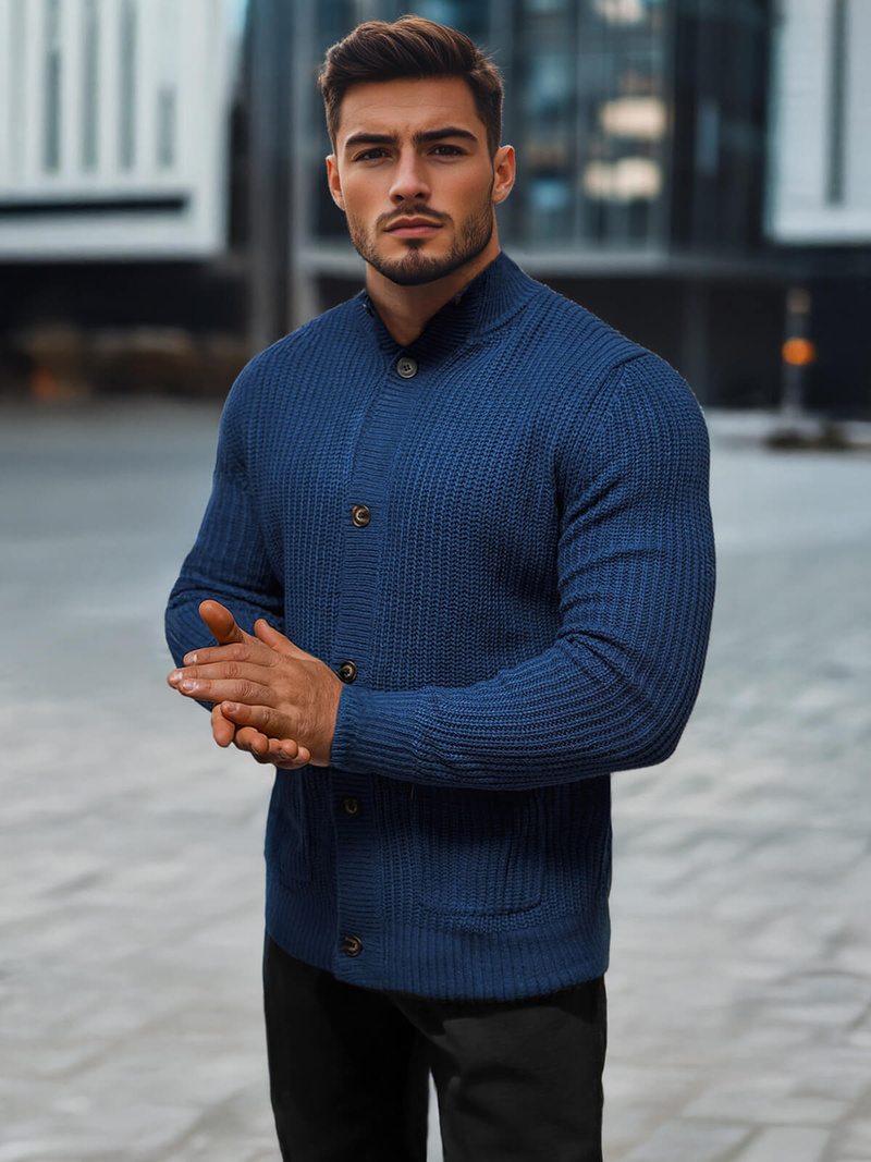 Ανδρικό πουλόβερ ναυτικό μπλε OZONEE NB/MM6020/6Z