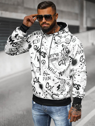 Ανδρικό Φούτερ με Kουκούλα λευκό OZONEE JS/8B1227/1