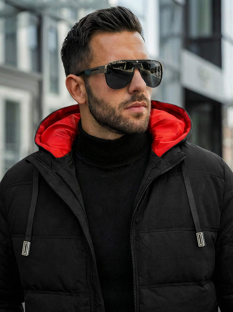 Ανδρικό μπουφάν mαύρος OZONEE JS/31M5003Z