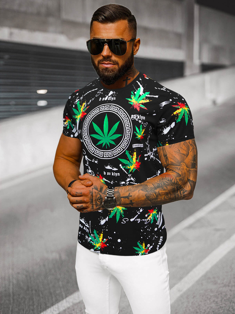 Ανδρικό μπλουζάκι μαύρο OZONEE O/T131/3