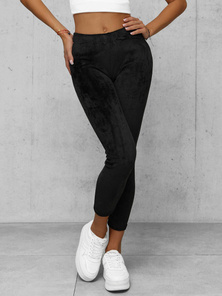 Γυναικείο βελούδινο παντελόνι φόρμας μαύρο OZONEE JS/92K521/3