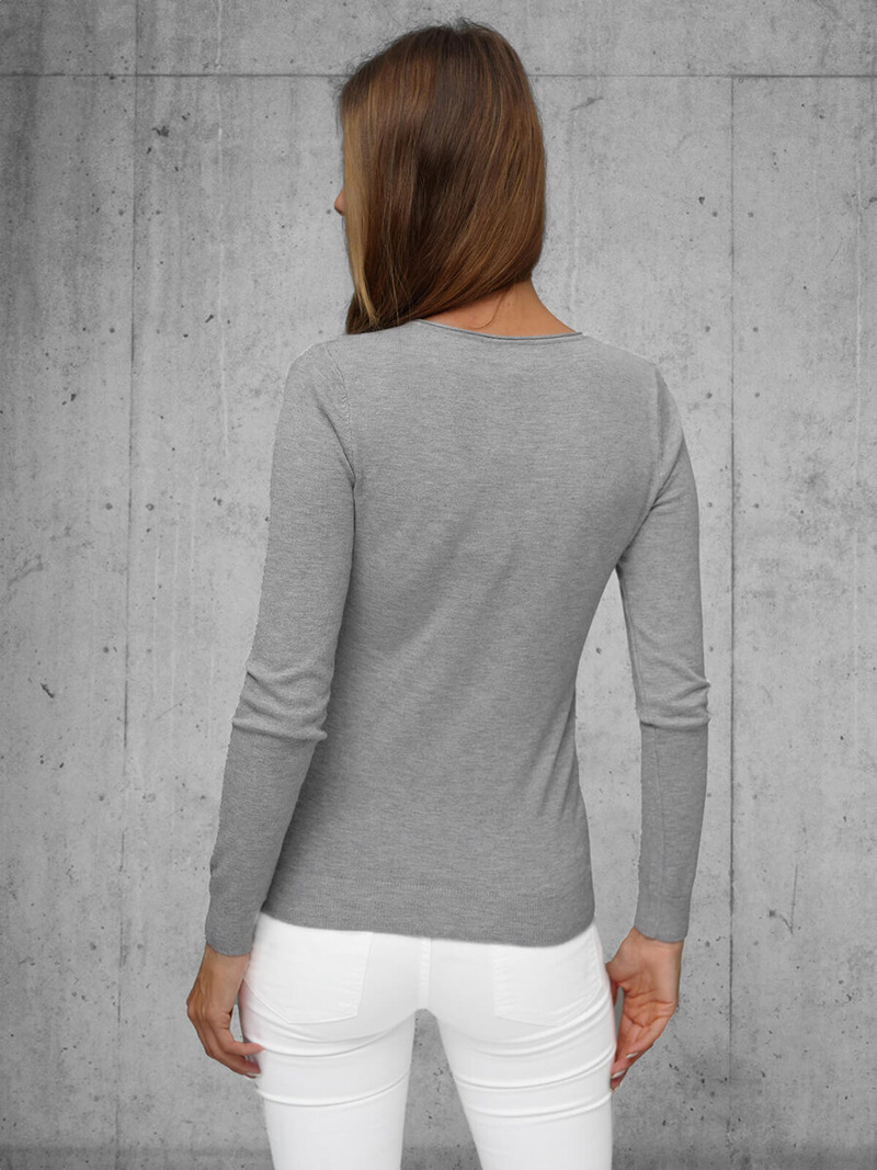 Γυναικείο πουλόβερ σκούρο-γκρι OZONEE JS/8006/3