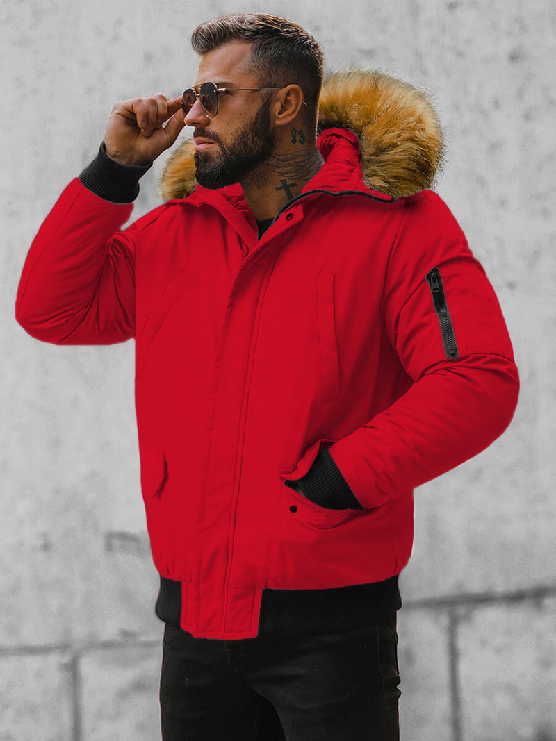 Ανδρικό χειμερινό μπουφάν Κόκκινο OZONEE JS/M2019/275