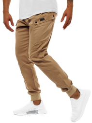 Ανδρικό παντελόνι chino jogger κάμελ OZONEE O/11103