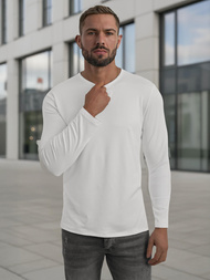 Ανδρικό μπλουζάκι με μακριά μανίκια λευκό OZONEE JS/DB71/2