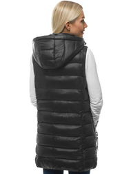 Γυναικείο αμάνικο μπουφάν μαύρο OZONEE N/6322