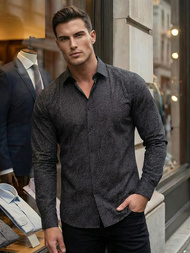 Ανδρικό πουκάμισο μαύρο OZONEE V/V184Z