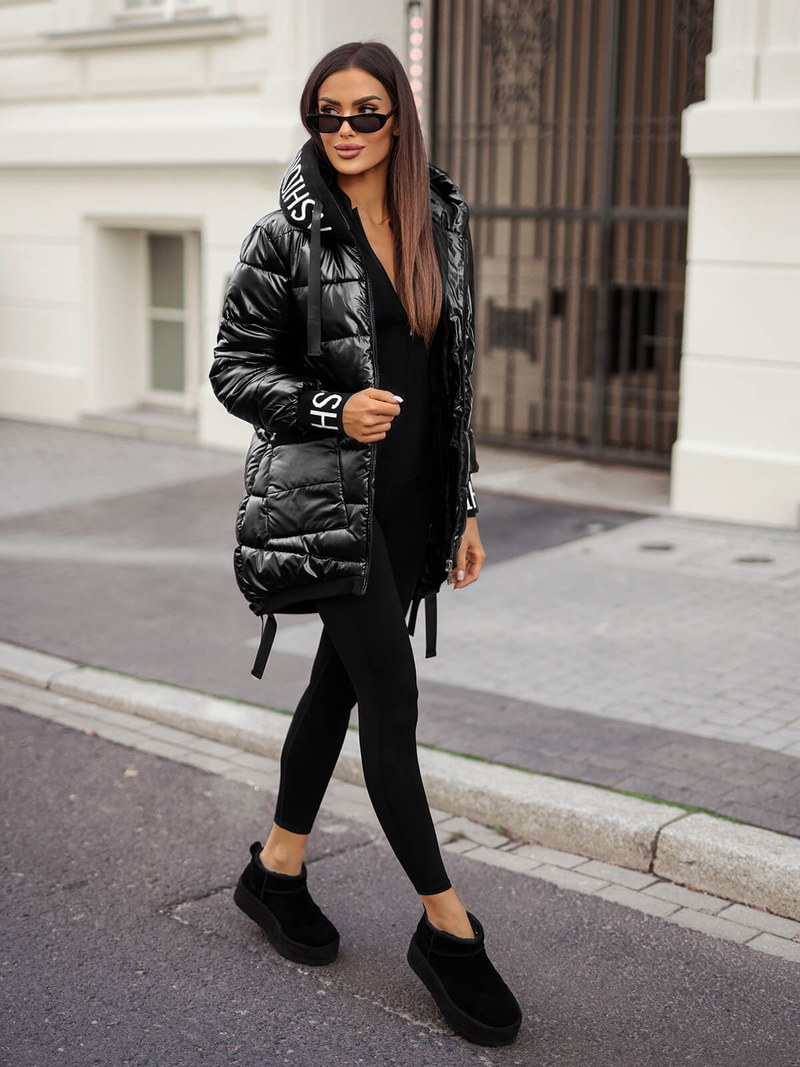 Γυναικείο μπουφάν μαύρο OZONEE JS/5M3188/392Z