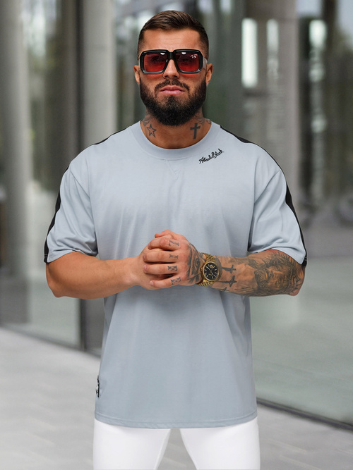 Ανδρικό μπλουζάκι ανοιχτό-μπλε OZONEE O/QQ1195