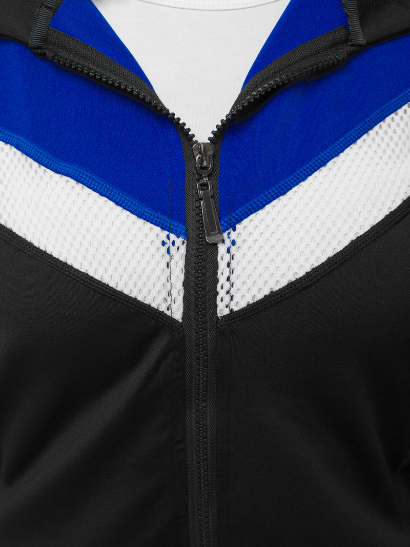 Γυναικείο σετ φόρμας δύο κομματιών μαύρο-μπλε OZONEE JS/YW06005/1/9