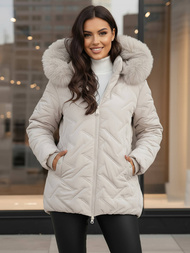 Γυναικείο μπουφάν ανοιχτό-γκρι OZONEE JS/16M9296/280Z