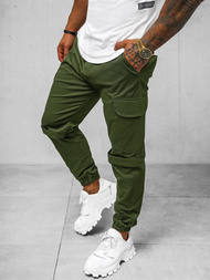 Ανδρικό παντελόνι chino jogger χακί OZONEE O/G3014Z