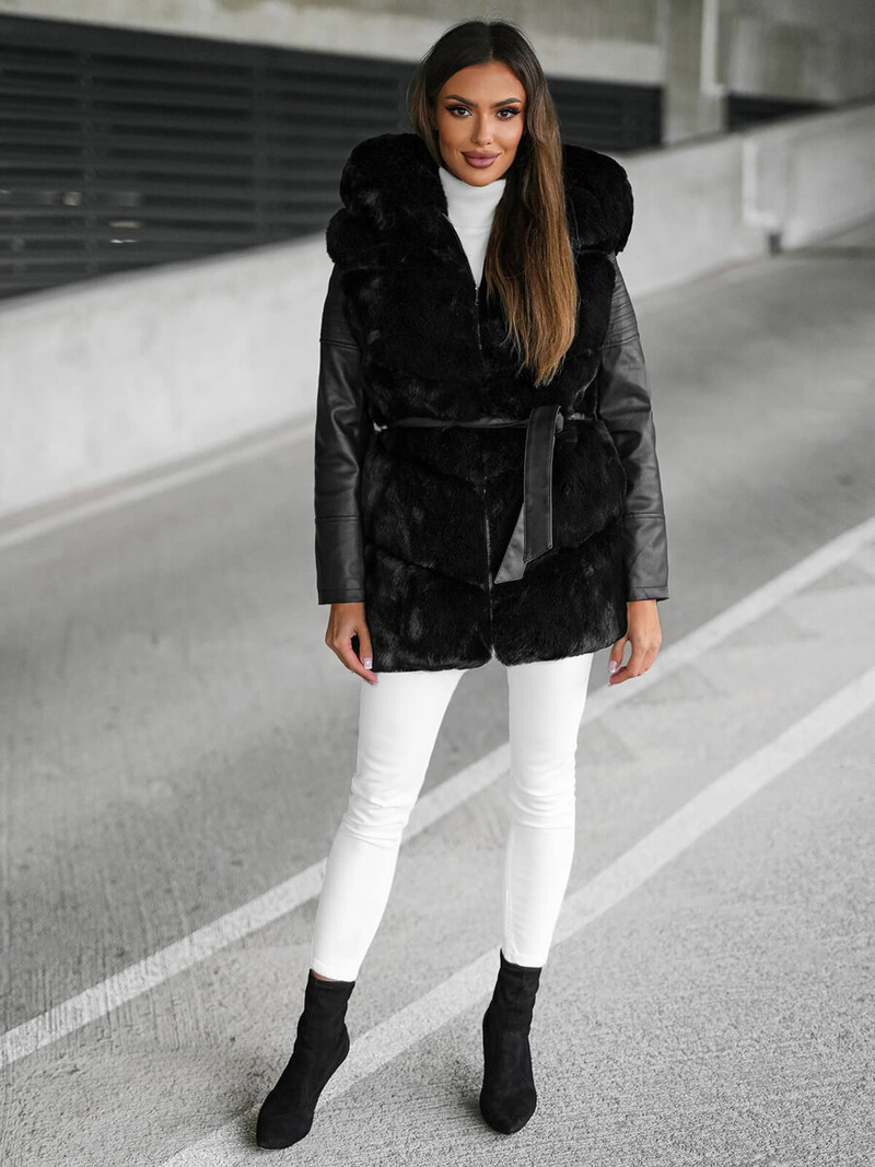 Γυναικείο μπουφάν μαύρο OZONEE JS/11Z8090Z