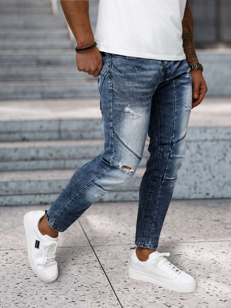 Ανδρικό τζιν παντελόνι mπλε OZONEE NB/MP0045B