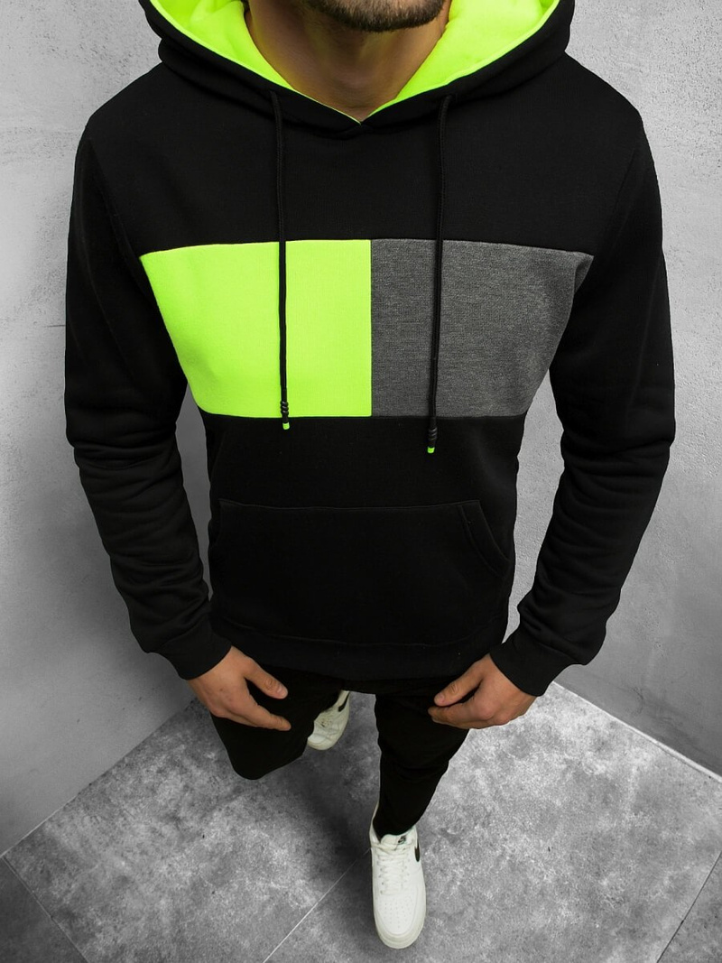 Ανδρικό φούτερ με κουκούλα μαύρο OZONEE JS/KS2171Z