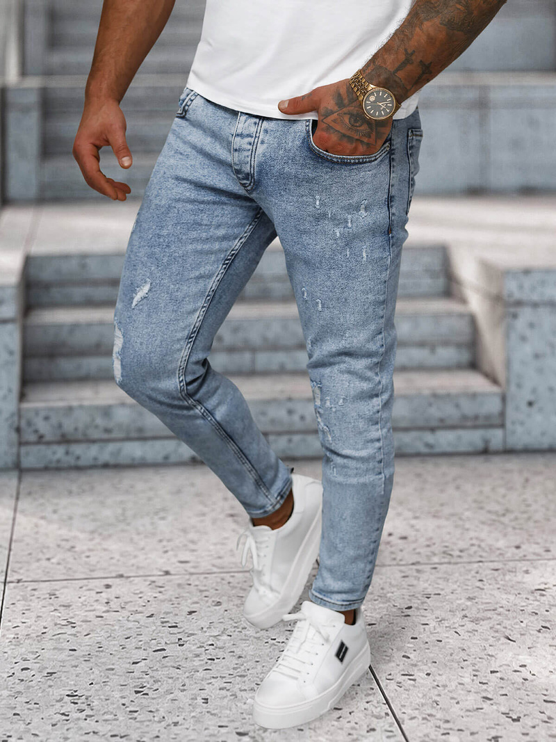 Ανδρικό τζιν παντελόνι μπλε OZONEE O/2339/2