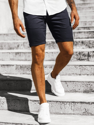 Ανδρικό σόρτς chino σκούρο-ναυτικό μπλε OZONEE DJ/1008