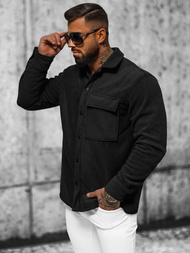 Ανδρικό πουκάμισο mαύρος OZONEE O/GOM23040