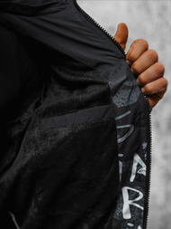 Ανδρικό χειμερινό μπουφάν το μαύρο-λευκό OZONEE JS/27M8102