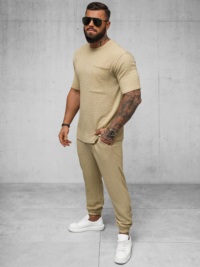 Ανδρικό μπλουζάκι kαμήλα OZONEE O/Y960T