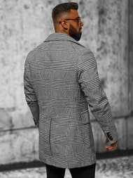 Ανδρικό παλτό μαύρο-λευκό OZONEE JS/JP1192Z