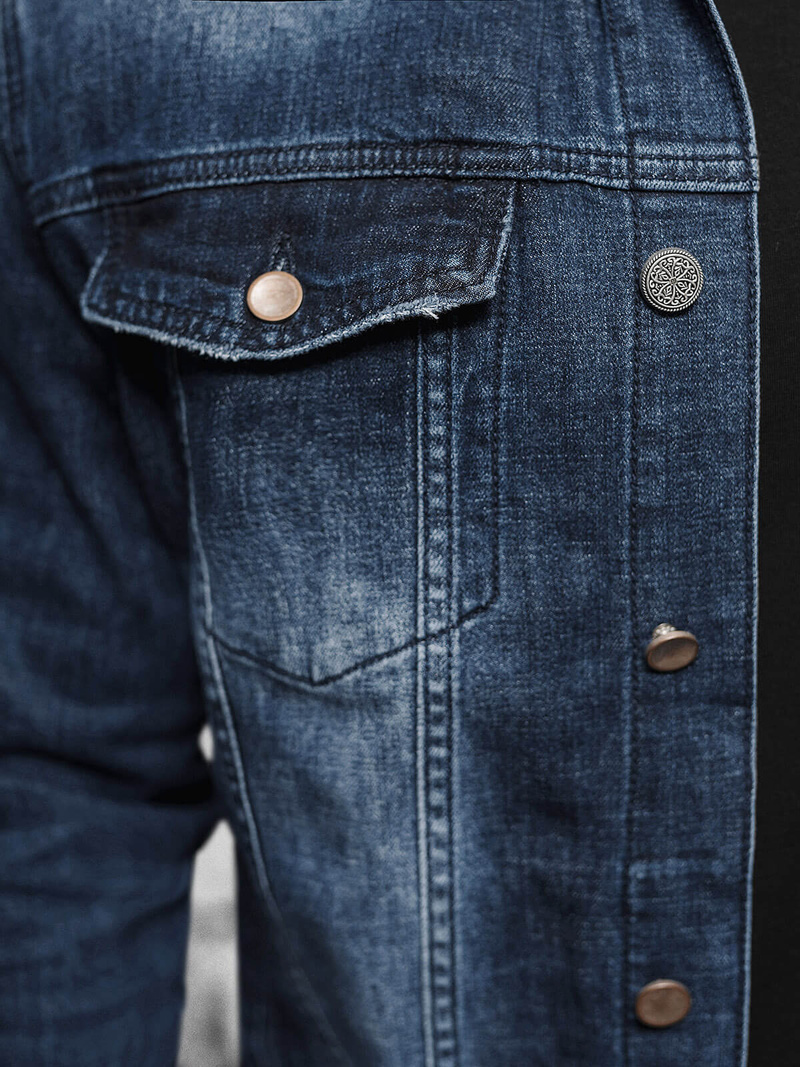 Ανδρικό τζιν μπουφάν σέρπα Σκούρο μπλε OZONEE NB/MJ516BSZ