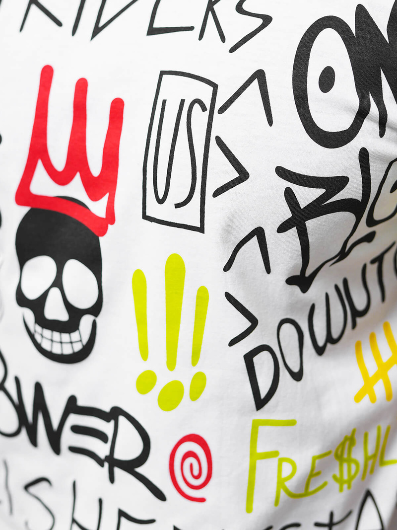 Ανδρικό μπλουζάκι λευκό OZONEE JS/8T1212/1