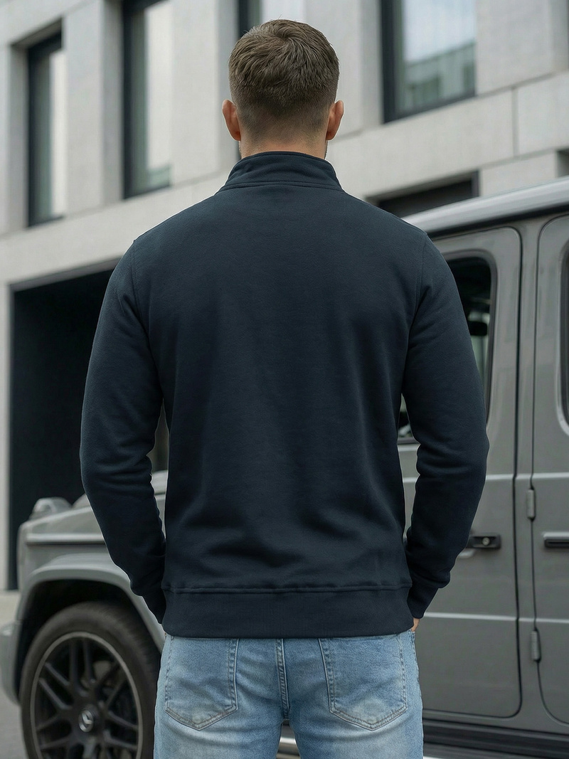 Ανδρικό φούτερ με φερμουάρ ναυτικό μπλε OZONEE JS/2002