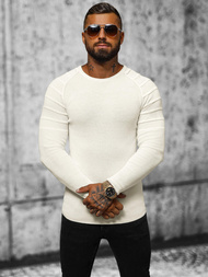 Ανδρικό πουλόβερ eκρού OZONEE L/2500