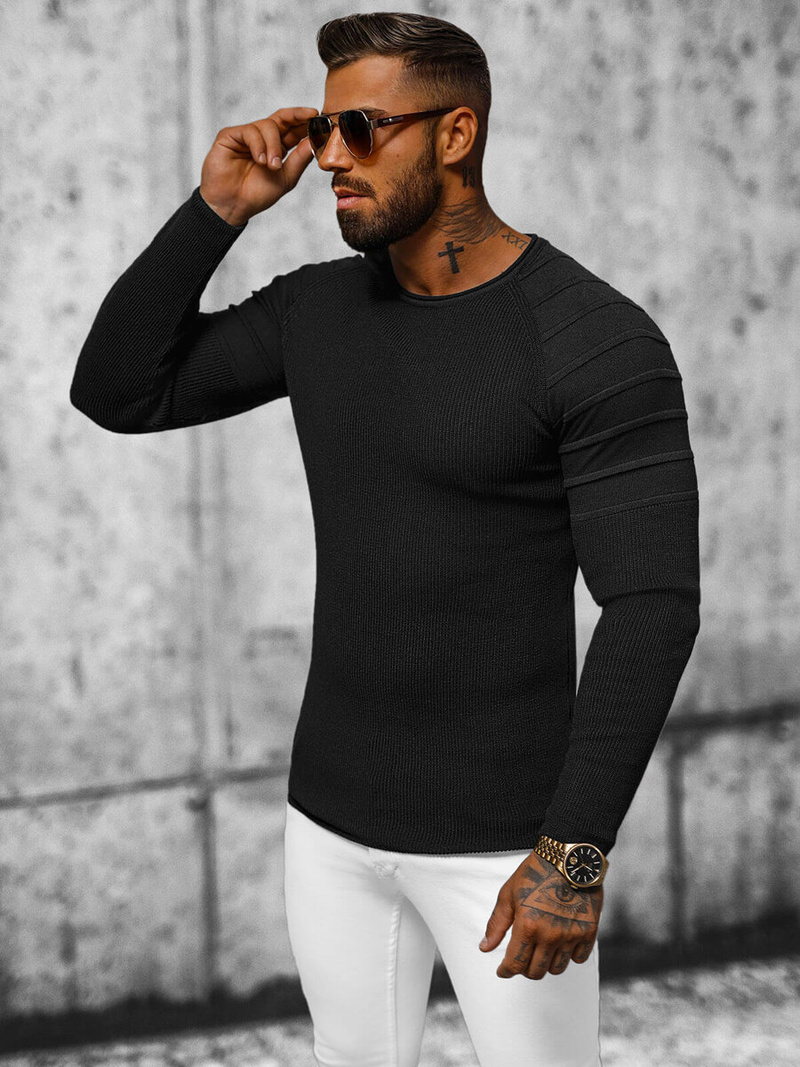 Ανδρικό πουλόβερ μαύρο OZONEE L/2500