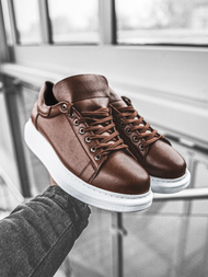 Ανδρικά Sneakers καφέ-λευκό OZONEE CH/257
