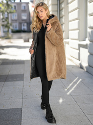 Γυναικείο μακρύ χειμωνιάτικο μπουφάν μαύρο OZONEE JS/5M3352/392