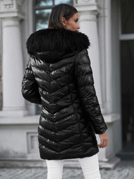 Γυναικείο χειμερινό μπουφάν mαύρος OZONEE JS/M778/392BZ